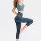 Wide Waistband Cropped Active Leggings with Pockets