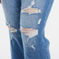 BAYEAS Full Size Mid Waist Distressed Ripped Straight Jeans