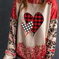 Heart Leopard Round Neck Sweatshirt