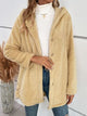 Fuzzy Button Up Hooded Jacket Pastel Yellow