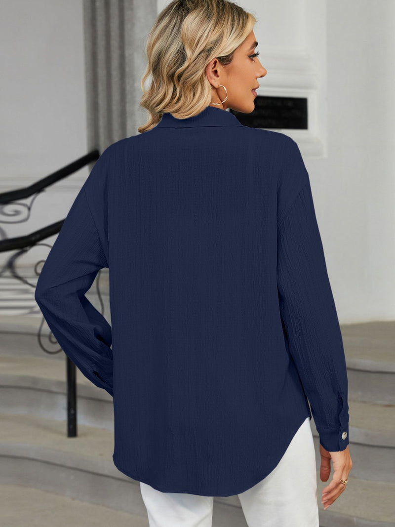 Collared Neck Long Sleeve Shirt