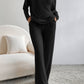 Ribbed V-Neck Top and Pants Lounge Set