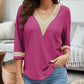 V-Neck Eyelet Blouse