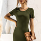 Round Neck Short Sleeve Mini Dress