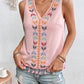 Tassel Printed V-Neck Tank