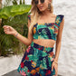 Printed Square Neck Top and Shorts Set