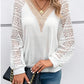 Lace V-Neck Raglan Sleeve Top