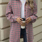 Houndstooth Button Up Dropped Shoulder Coat