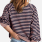 Striped Zip Up Long Sleeve Sweatshirt