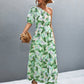 Printed Tie Waist One Shoulder Maxi Dress