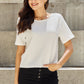 And The Why Pearly White Full Size Criss Cross Pearl Detail Open Back T-Shirt