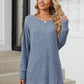 Ribbed Round Neck Long Sleeve T-Shirt