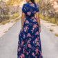 V-Neck Short Sleeve Maxi Dress