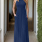 Full Size Grecian Neck Dress with Pockets