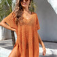 Openwork Slit Scoop Neck Cover Up