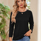 Round Neck Long Sleeve Drop Shoulder Blouse