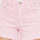 Kancan Raw Hem High Waist Denim Shorts