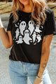 Full Size Ghost Round Neck Short Sleeve T-Shirt Black