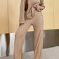 Ribbed Half Button Top and Pants Set