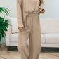 Round Neck Dropped Shoulder Top and Pants Set