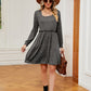 Square Neck Long Sleeve Dress