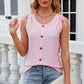 Eyelet Round Neck Wide Strap Tank