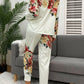 Printed Round Neck Top and Pants Lounge Set