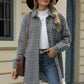 Houndstooth Button Up Dropped Shoulder Coat