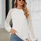 Round Neck Lace Long Sleeve Top