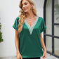 V-Neck Short Sleeve Blouse