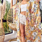 BiBi Floral Side Slit Longline Cardigan