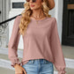 Round Neck Flounce Sleeve T-Shirt