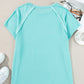 Plus Size Textured Round Neck Short Sleeve Top