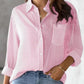 Striped Collared Neck Long Sleeve Shirt