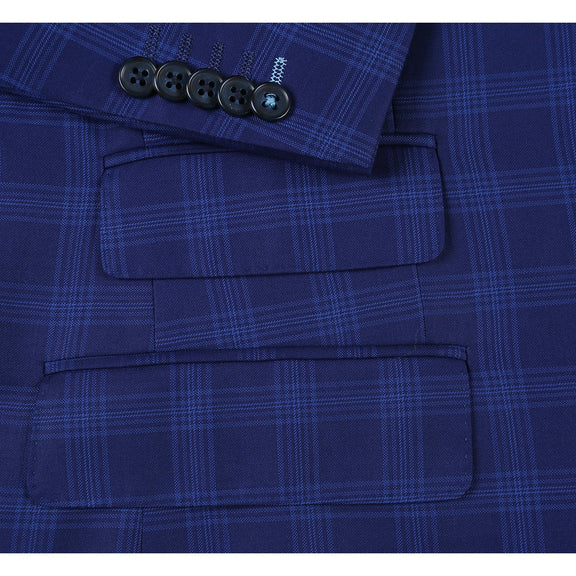12-68-412EL Royal Blue Check Suit