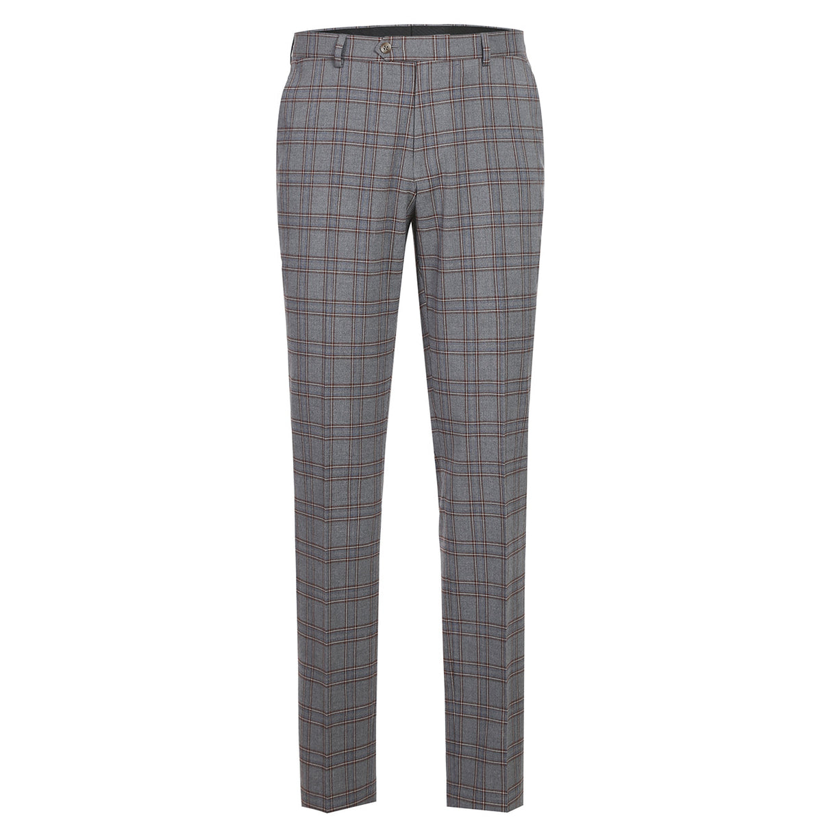 293-7 Men's Two Piece Slim Fit Stretch Windowpane Check Dress Suit