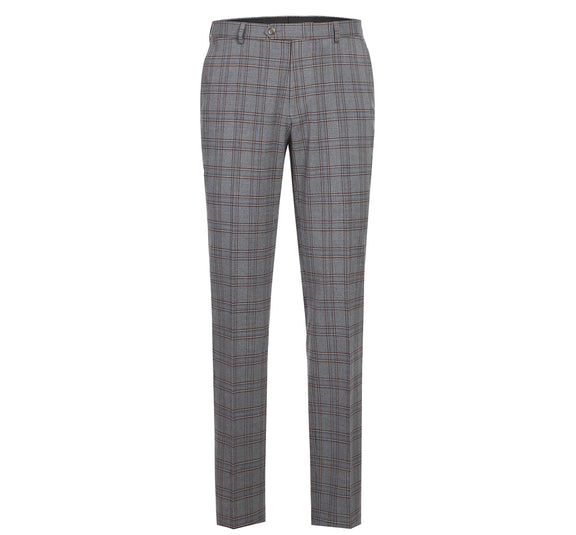 293-7 Men's Two Piece Slim Fit Stretch Windowpane Check Dress Suit