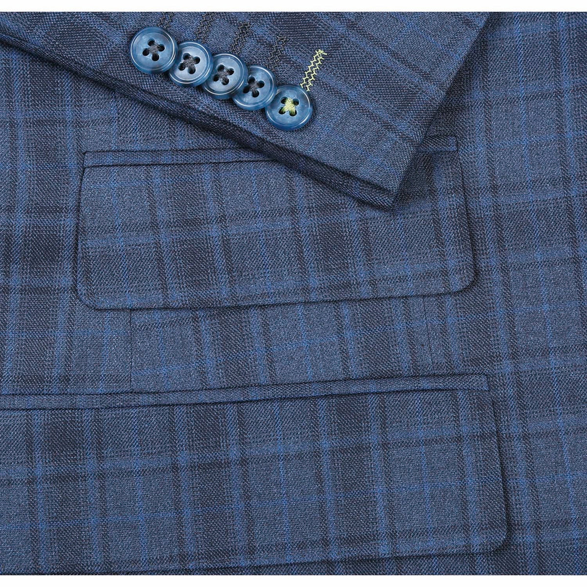 92-53-095EL Cadet Blue Check Suit