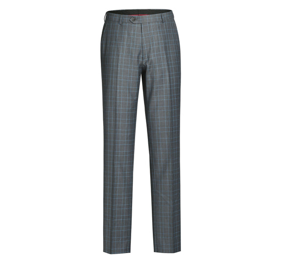293-5 Men's Two Piece Classic Fit Windowpane Check Dress Suit