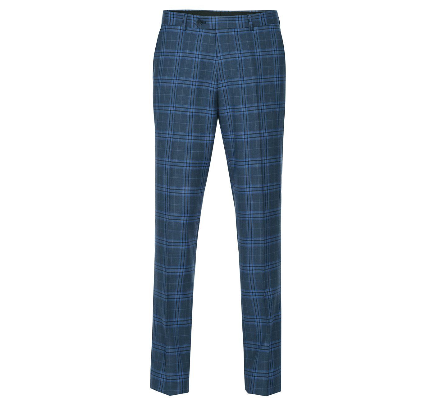 293-4 Men's 2-Piece Slim Fit Notch Lapel Stretch Windowpane Suit