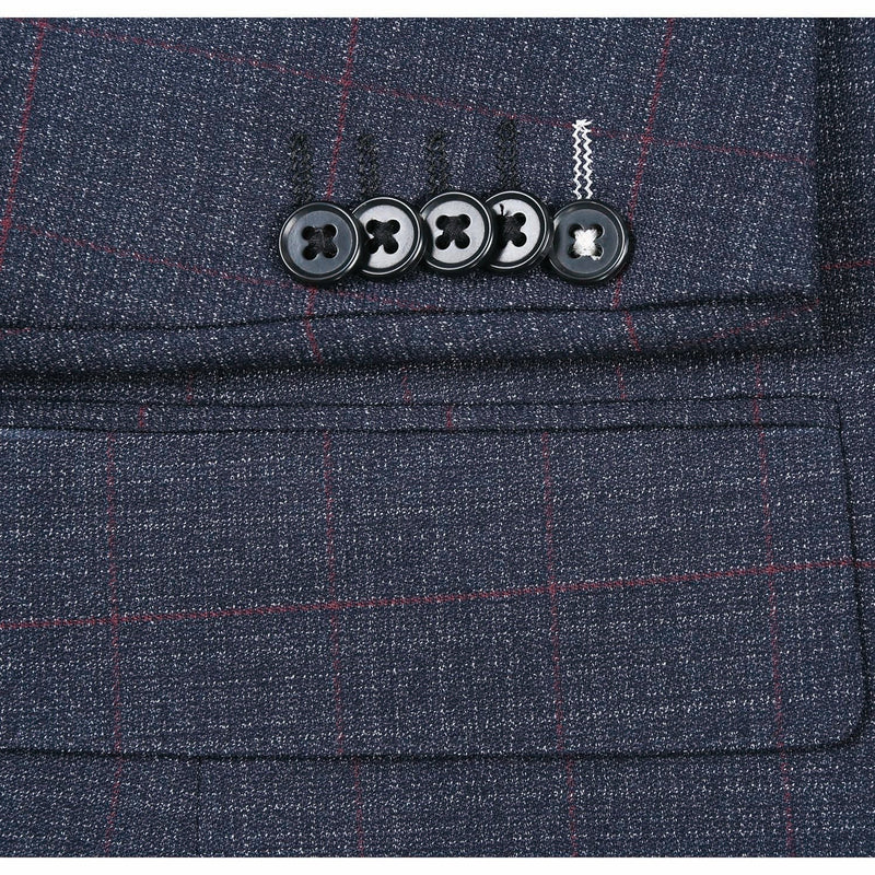 92-53-001EL Gray Navy Check Suit