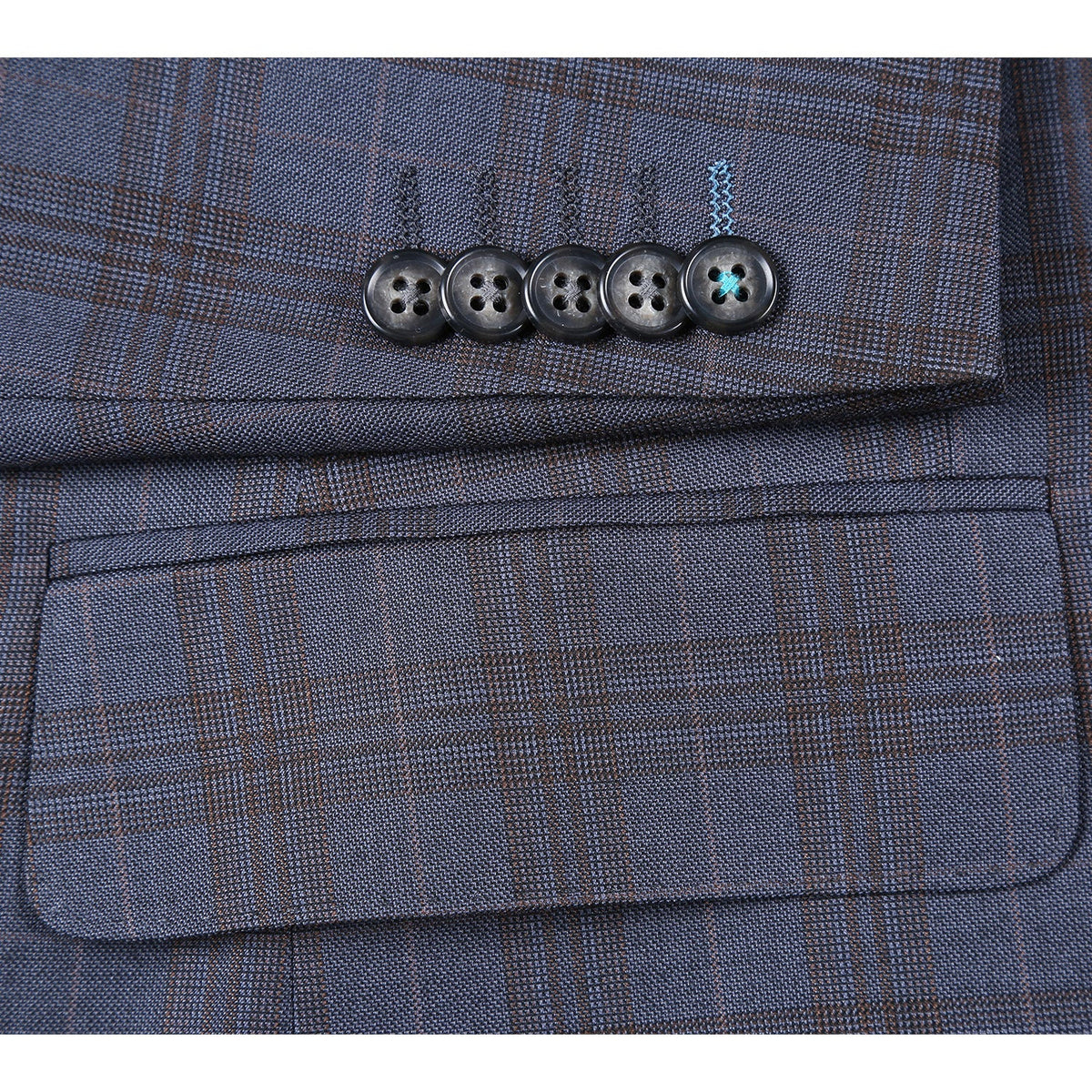 72-55-555EL Gray with Tan Check Notch Suit