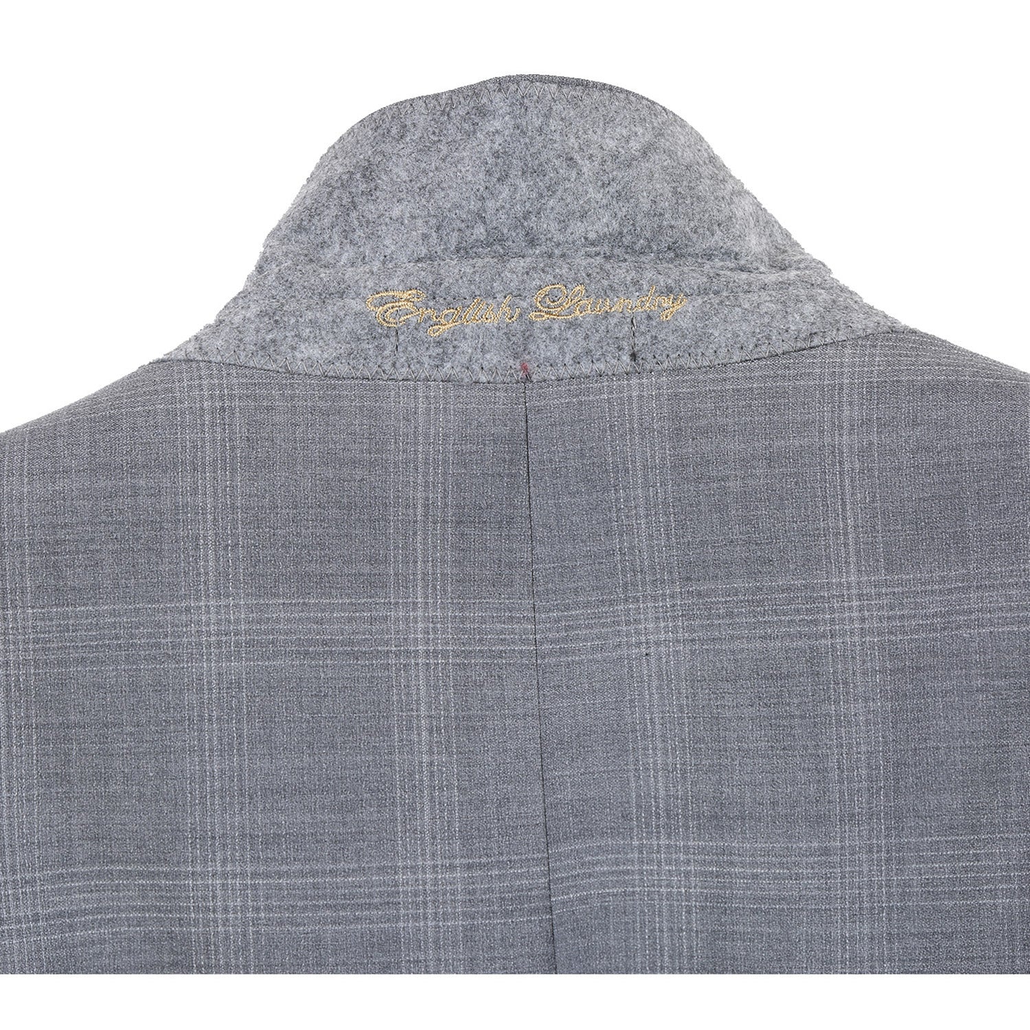 EL72-62-092 Light Gray Window Pane Check Wool Suit