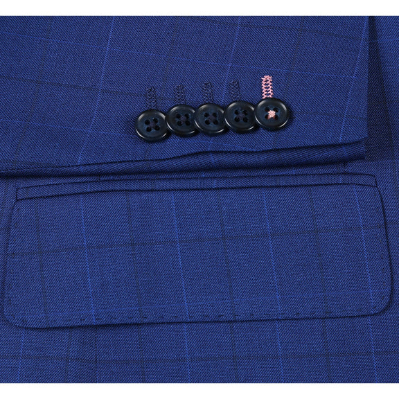 12-52-412EL Royal Blue Check Suit