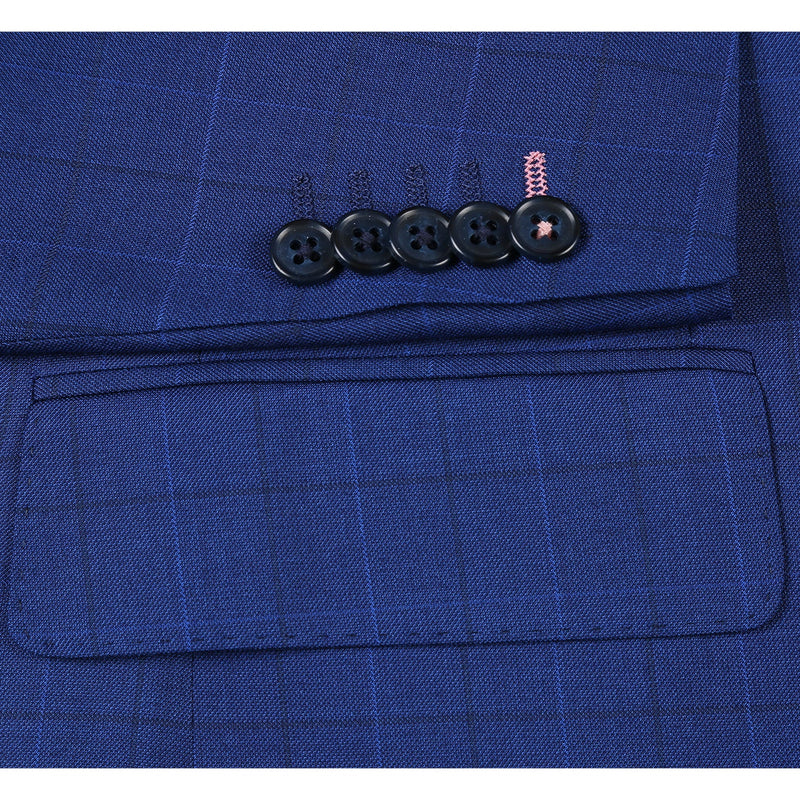 12-52-412EL Royal Blue Check Suit