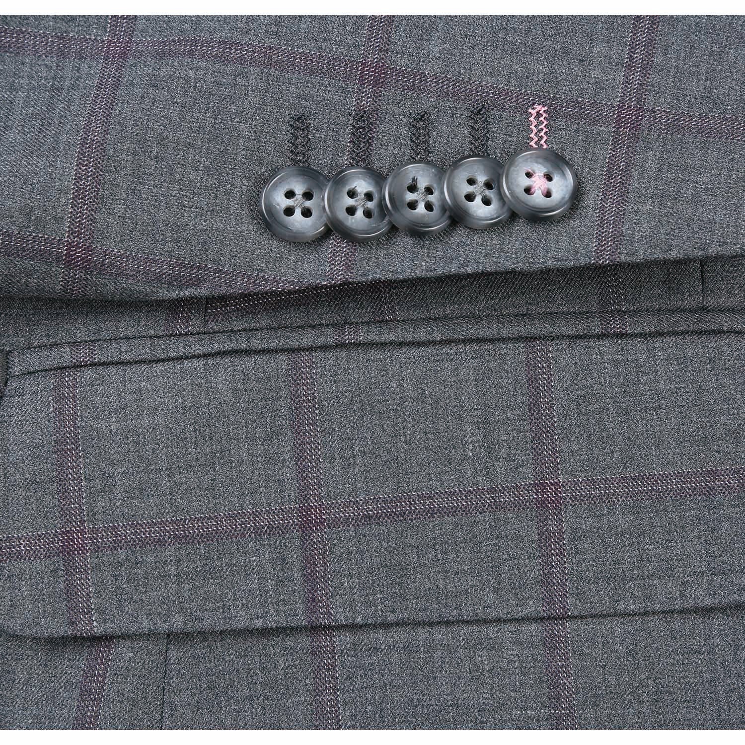 EL82-61-092 Gray Brown Wool Suit