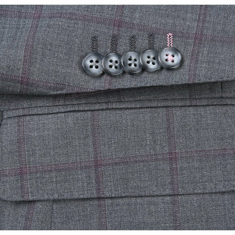 EL82-61-092 Gray Brown Wool Suit