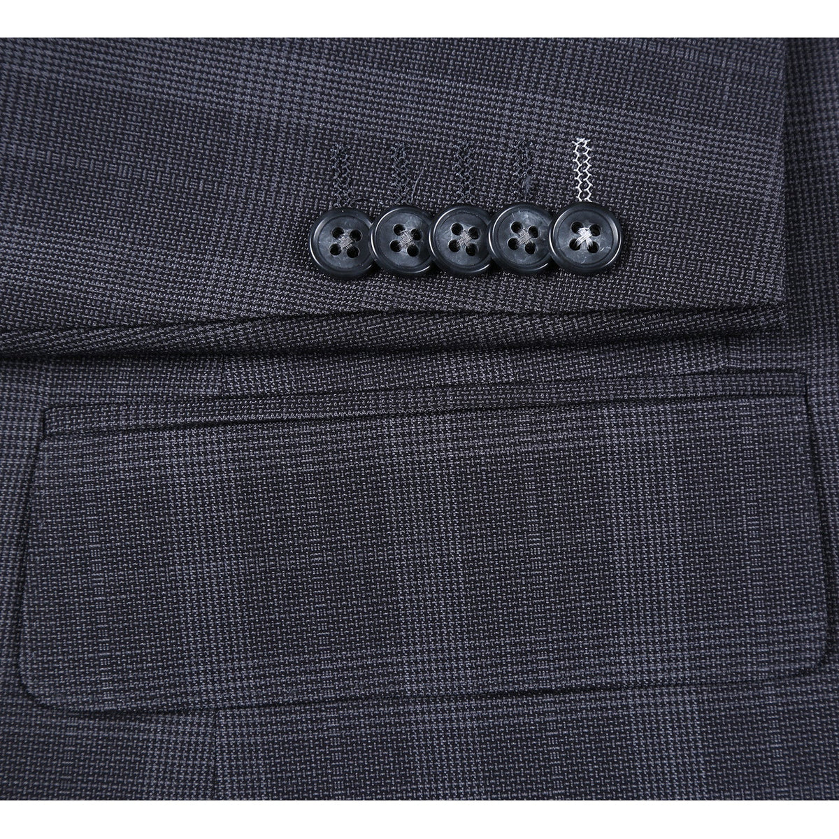 72-52-095EL Charcoal Checked Notch Suit