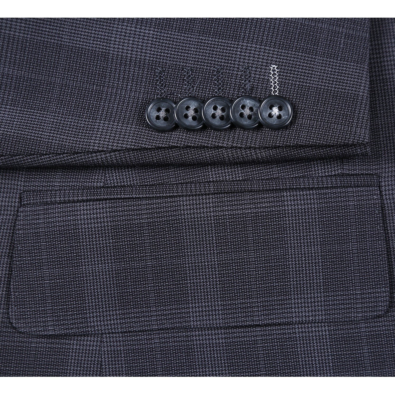 72-52-095EL Charcoal Checked Notch Suit