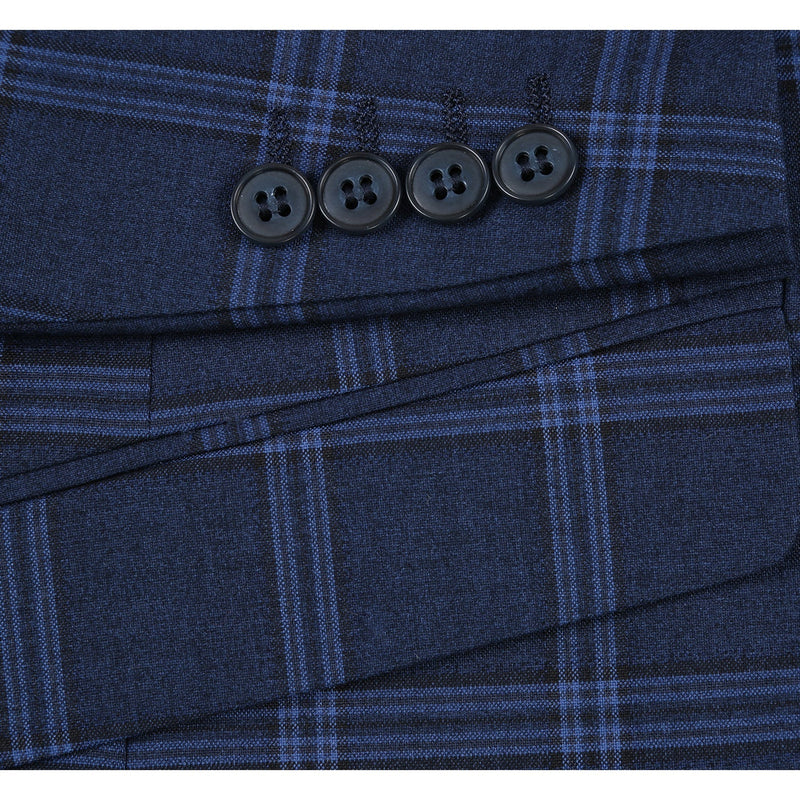 293-22 Men's Slim Fit Checked Suits